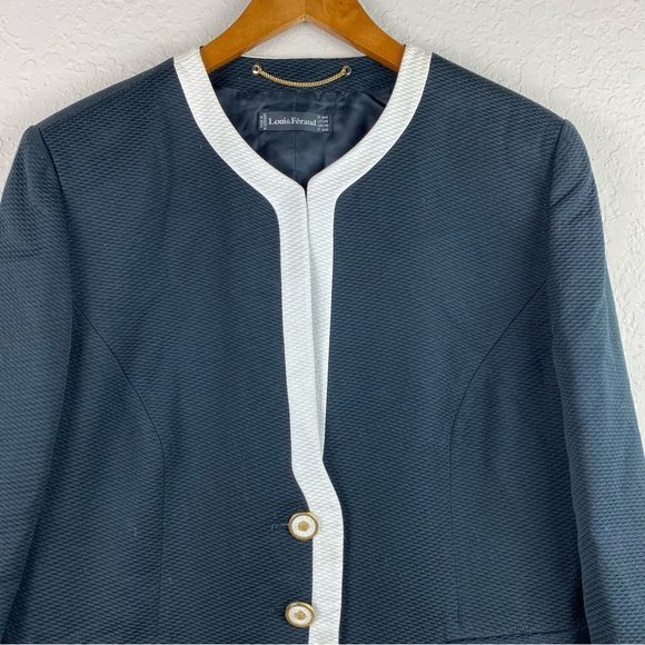 Louis Feraud Black Womens Blazer Jacket Accent Buttons - Picture 2 of 8